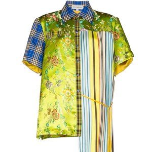 SHUTING QIU MULTI-PATTERN JACQUARD SHIRT